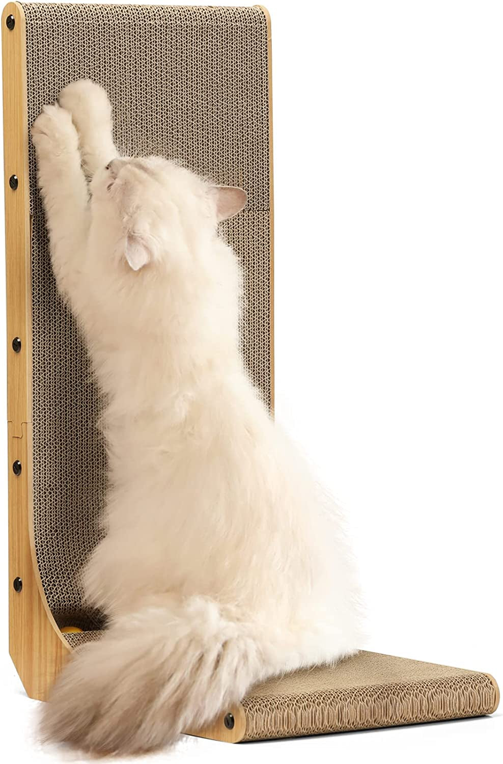 Cat Scratcher L Shape with Ball Toy for Indoor Cats